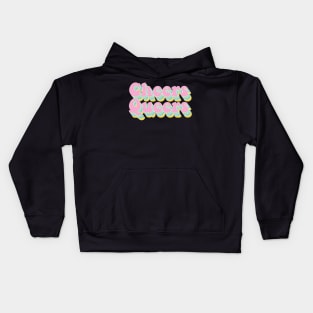 Cheers Queers Pastel Layered Lettering Font Kids Hoodie